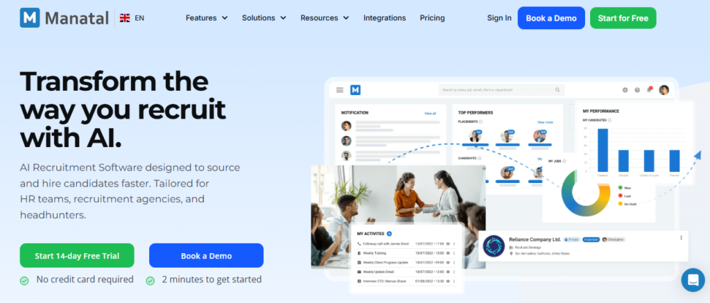 Manatal - Best AI Recruiting Software USA