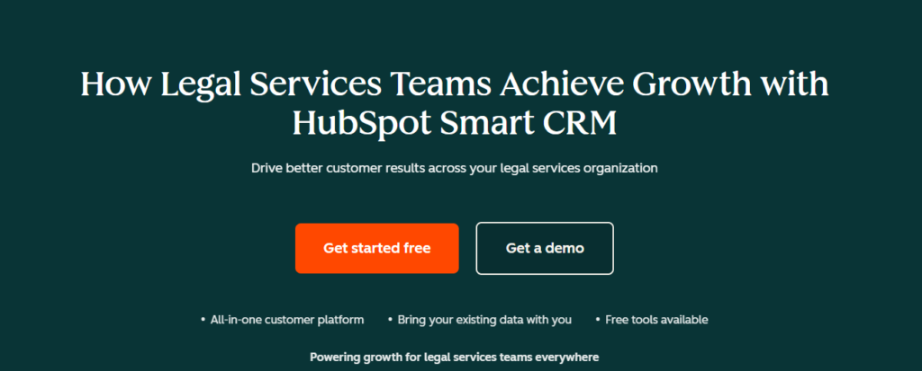 HubSpot CRM — Best Flexible CRM for Marketing-Focused Law Firms
