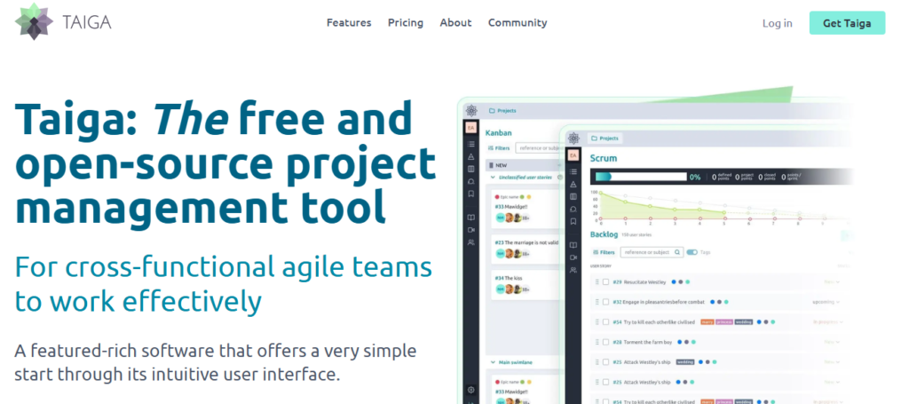 Best Open Source Project Management Software in 2026 (Tried, Tested & Ranked) 4 Taiga best open source project management softwares