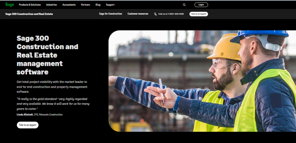 Sage 300 Construction and Real Estate (CRE) best construction accounting softwares