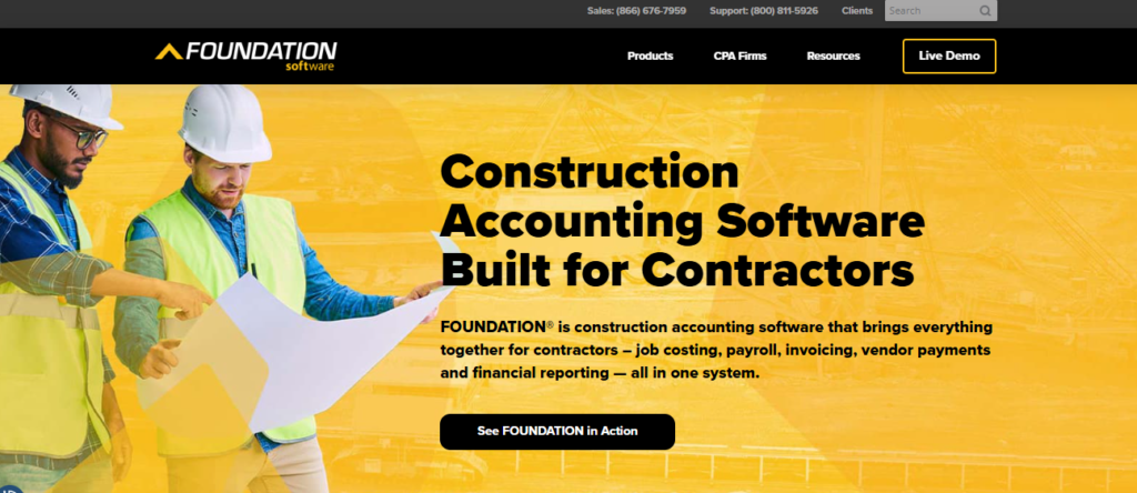 Foundation Software best construction accounting softwares