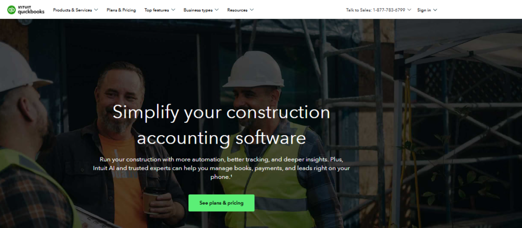 QuickBooks Enterprise Contractor Edition best construction accounting softwares